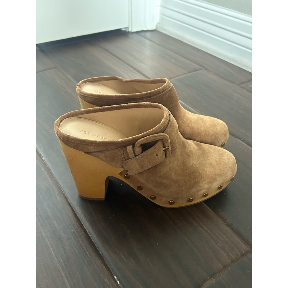 Veronica Beard Dacey Pecan Brown Mule Clogs Studded Women's Size 7